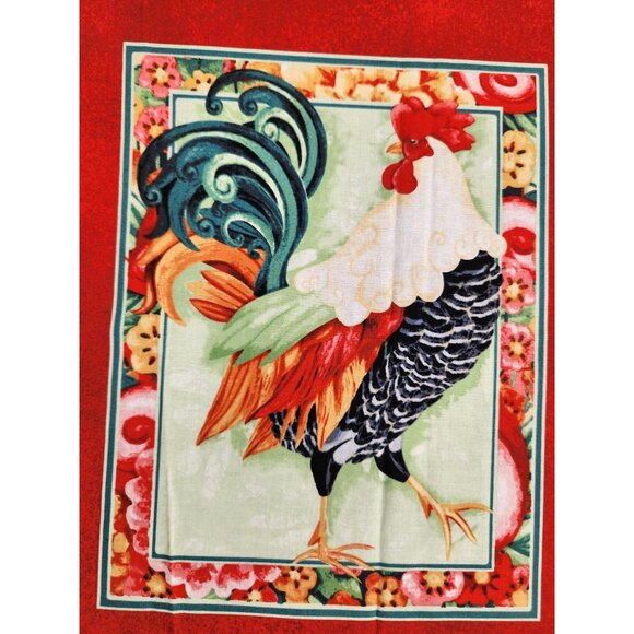 Rooster Fabric Panel By Henry Glass & Co. For Quilts & Crafts 44" x 25" Panel - Picture 4 of 16